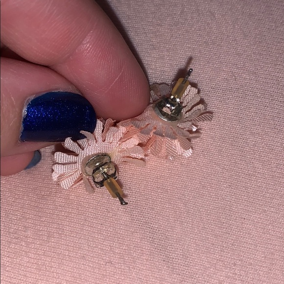 Candie’s Pink Floral Puff Stud Earrings - Picture 2 of 2